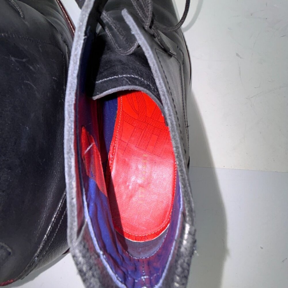 Ted Baker Crint Leather Chukka Boot Black Red Stitching Size EU45, US 12 - Picture 15 of 16